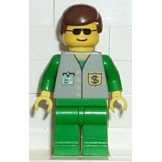bnk001 Bank - Green Legs, Brown Male Hair 